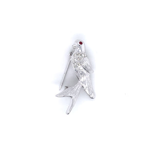 Silver Plated Bird Brooch