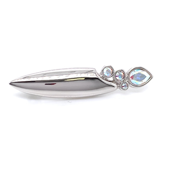 Silver Plated Opalescent Spear Brooch