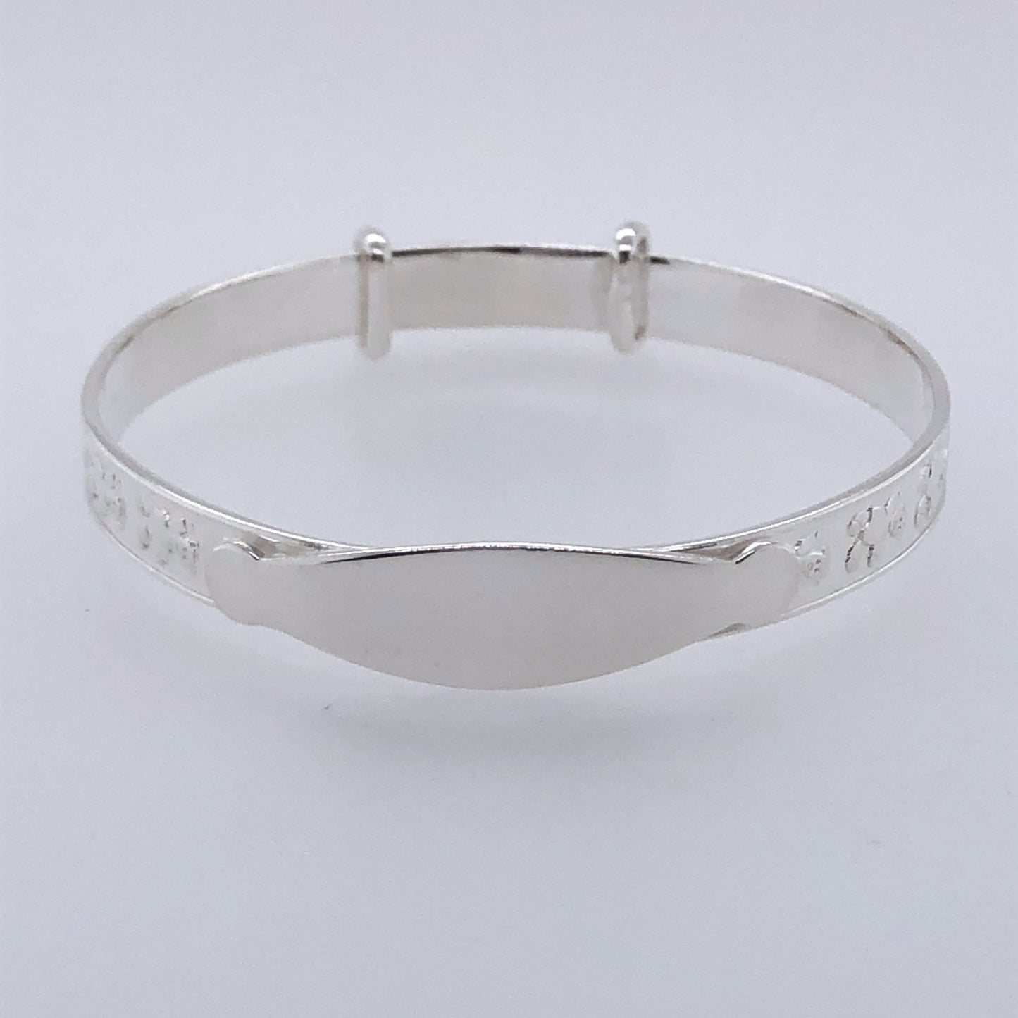 Silver Baby Bangle Teddy Motif