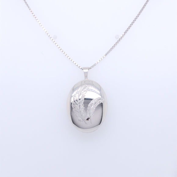 Sterling Silver Feather Locket
