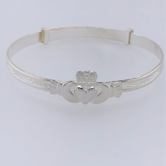 Silver Claddagh Baby Bangle 85/C