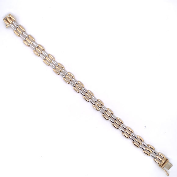 9ct Gold Two-tone Panther Link Bracelet