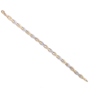 9ct Gold Two-tone Plait Link Bracelet