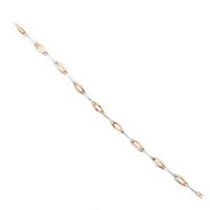 9ct Gold Two-tone Oval Link Bracelet