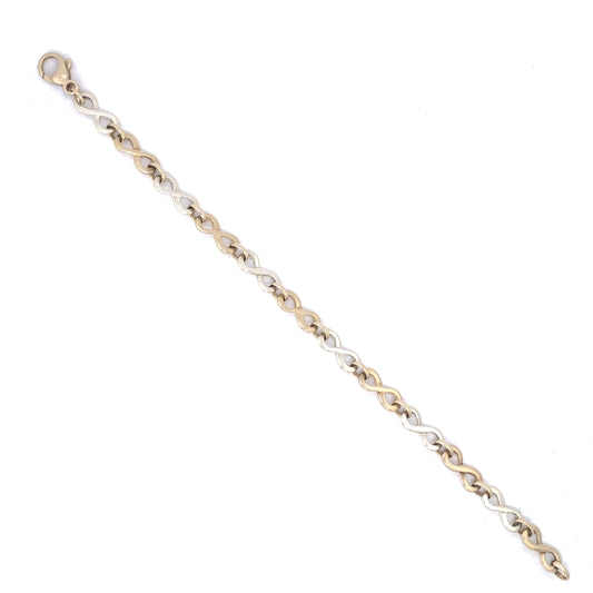 9ct Gold Two-tone Infinity Bracelet GB144