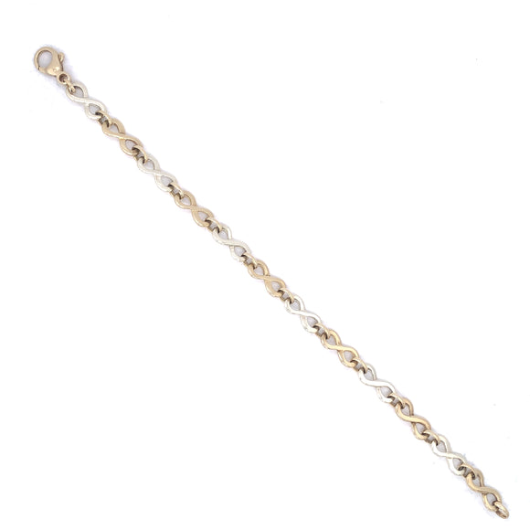 9ct Gold Two-tone Infinity Bracelet