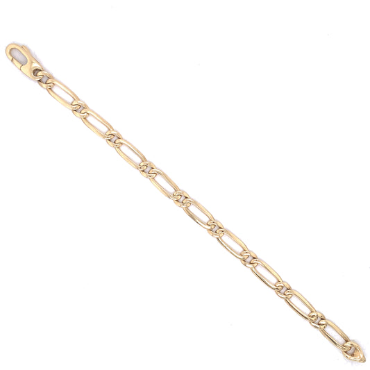 9ct Gold Large Open Figaro Bracelet GB168