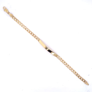 9ct Gold Ladies Identity Bracelet Curb Chain