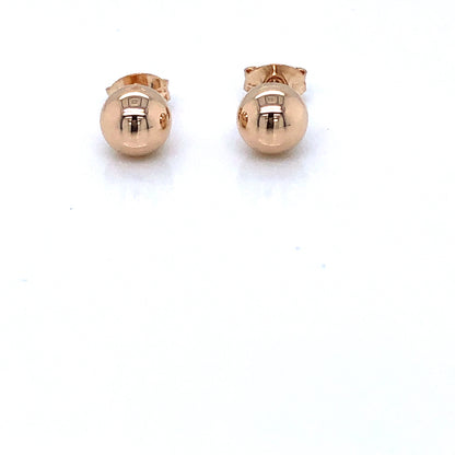 9ct Yellow Gold 6mm Ball Stud Earrings 10038