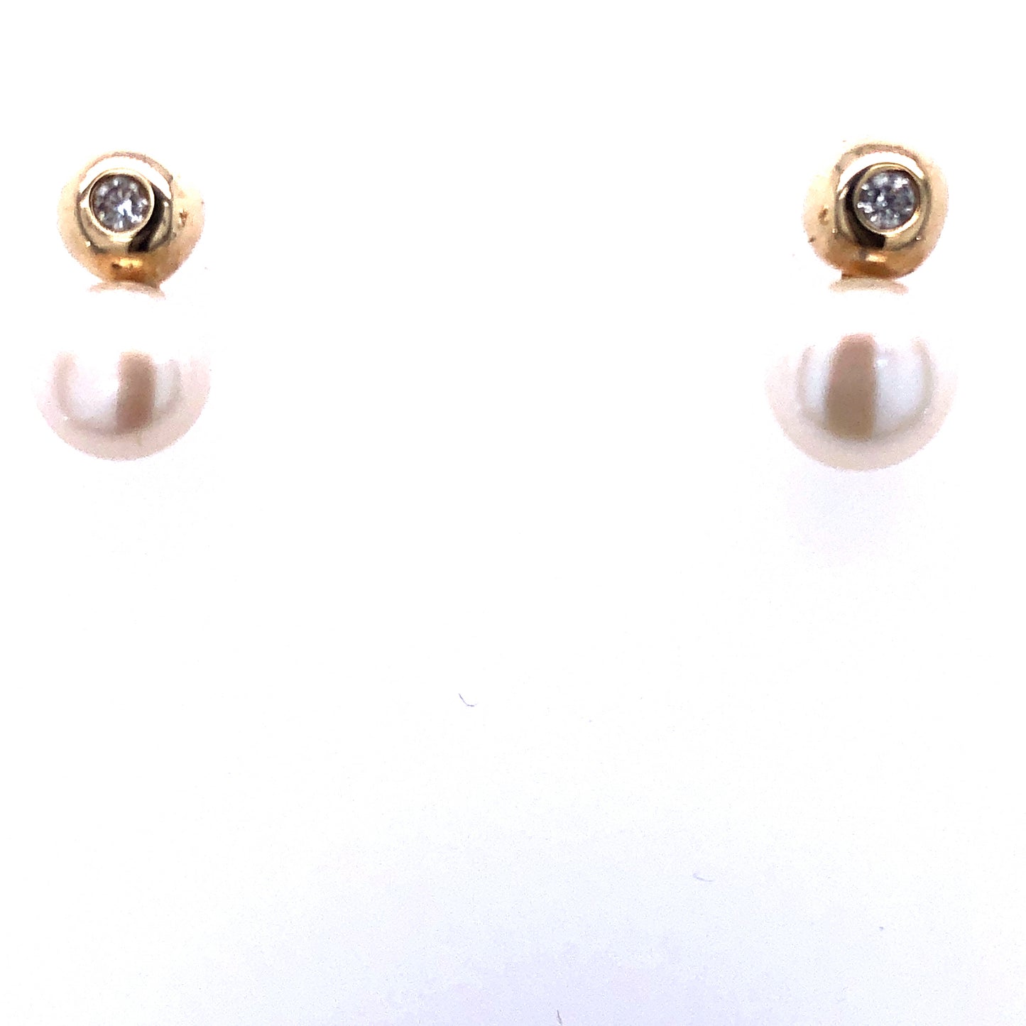 9ct Gold CZ & Pearl Stud Earrings