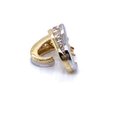 9ct Gold Two-tone CZ Channel Half-Hoop Earrings