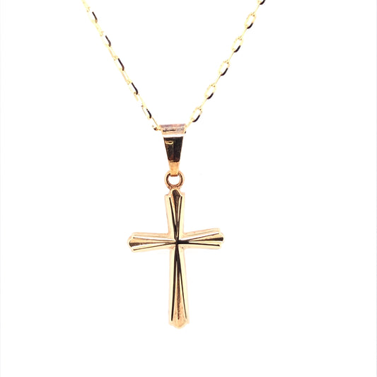 9ct Yellow Gold Small Tapered Cross GP798