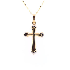 9ct Yellow Gold Tapered Two-tone Cross