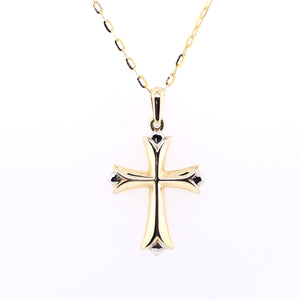 9ct Yellow Gold Small Tapered Two-tone Cross