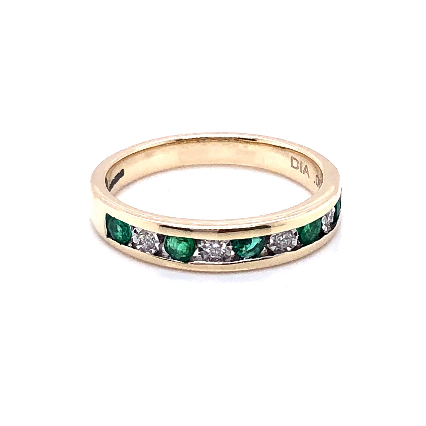 9ct Gold Emerald & Diamond Eternity Ring GRE082