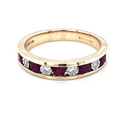 9ct Gold Ruby & Diamond Channel-set Eternity Ring GRR110