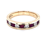 9ct Gold Ruby & Diamond Channel-set Eternity Ring