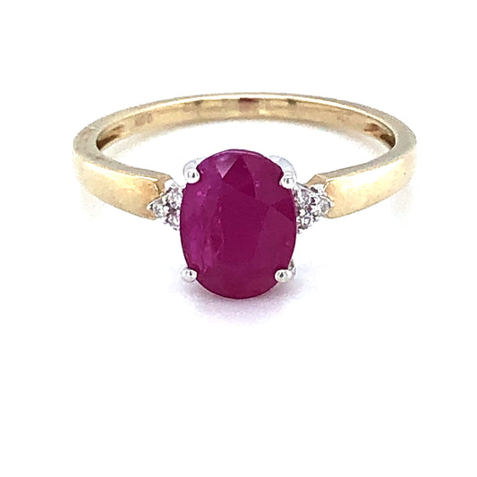 9ct Gold Ruby & Diamond Ring