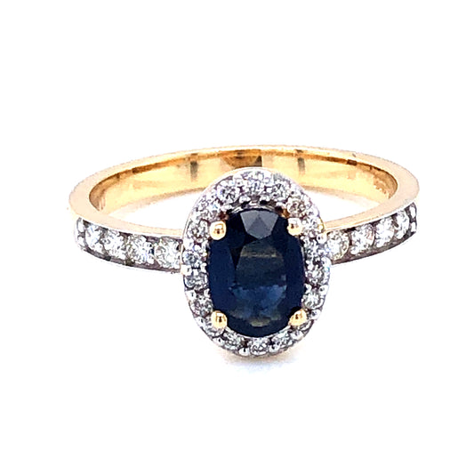 18ct Gold Sapphire & Diamond Pavé Cluster Ring