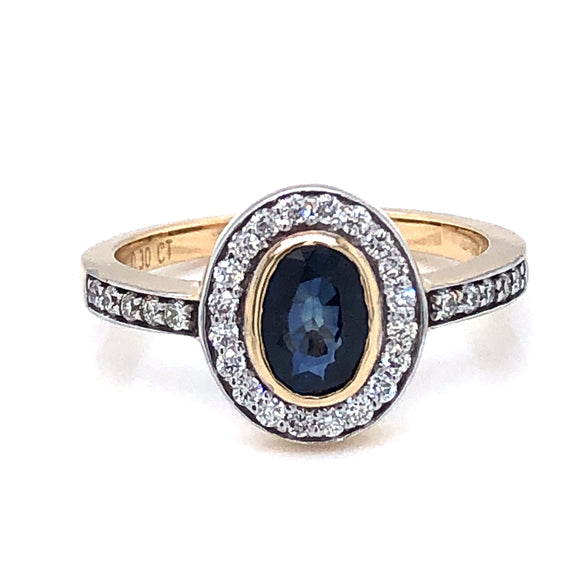 18ct Gold Sapphire & Diamond Pavé Cluster Ring