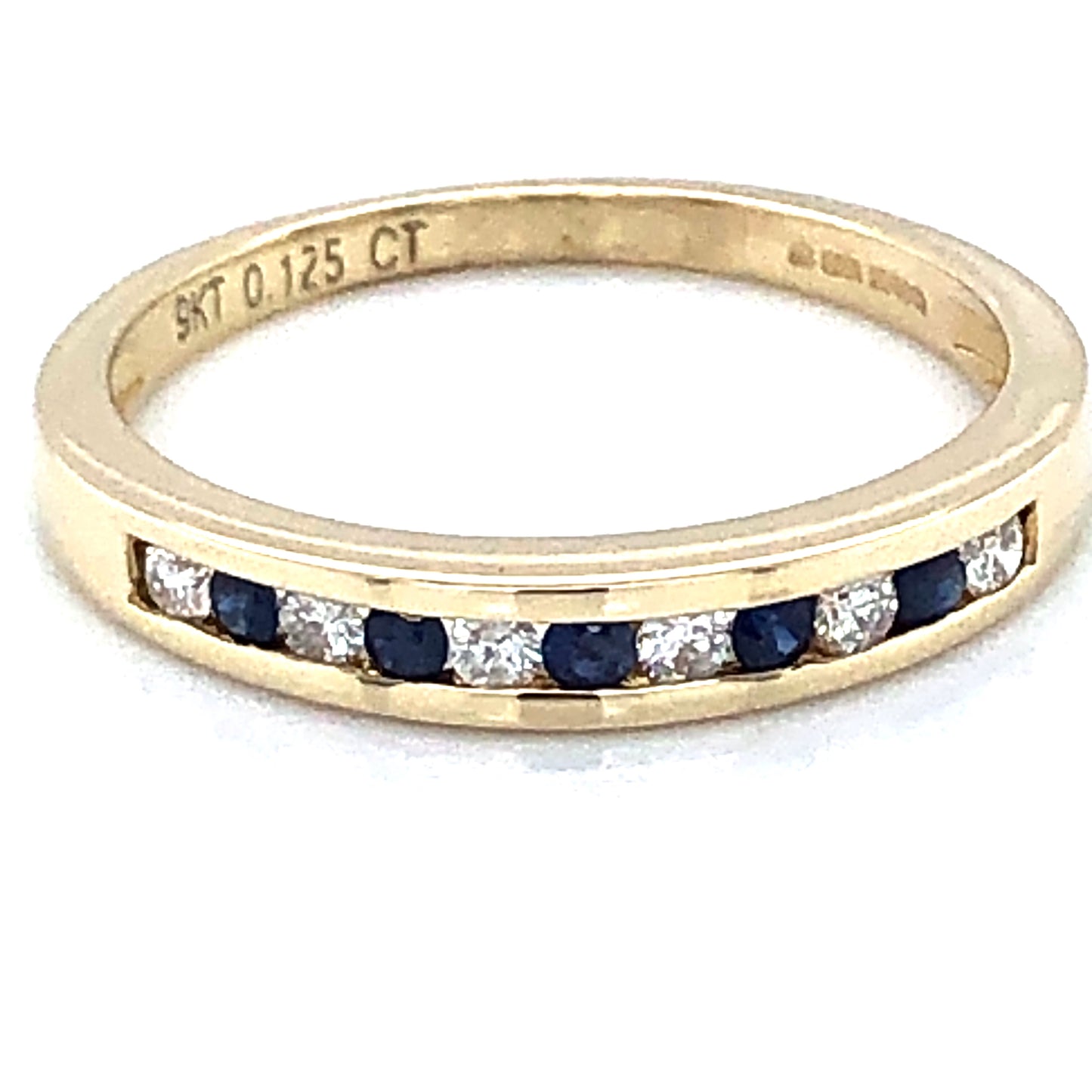 9ct Gold Sapphire & Diamond Channel Eternity Ring