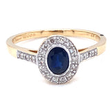 18ct Gold Sapphire & Diamond Petite Cluster Ring