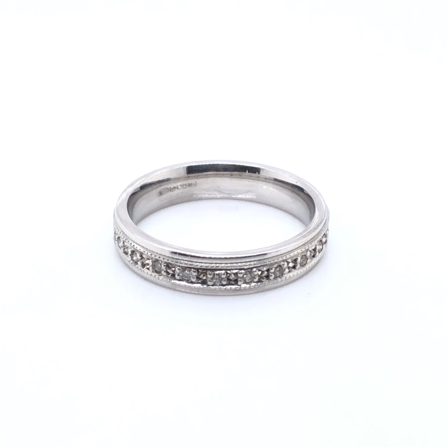 9ct White Gold Diamond Pavé-set Wedding Band