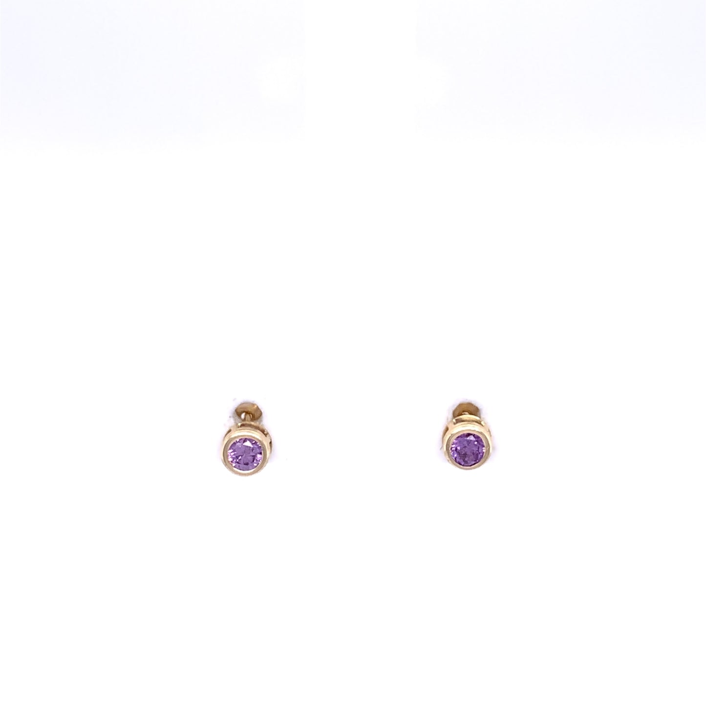 9ct Gold Cute Amethyst Stud Earrings