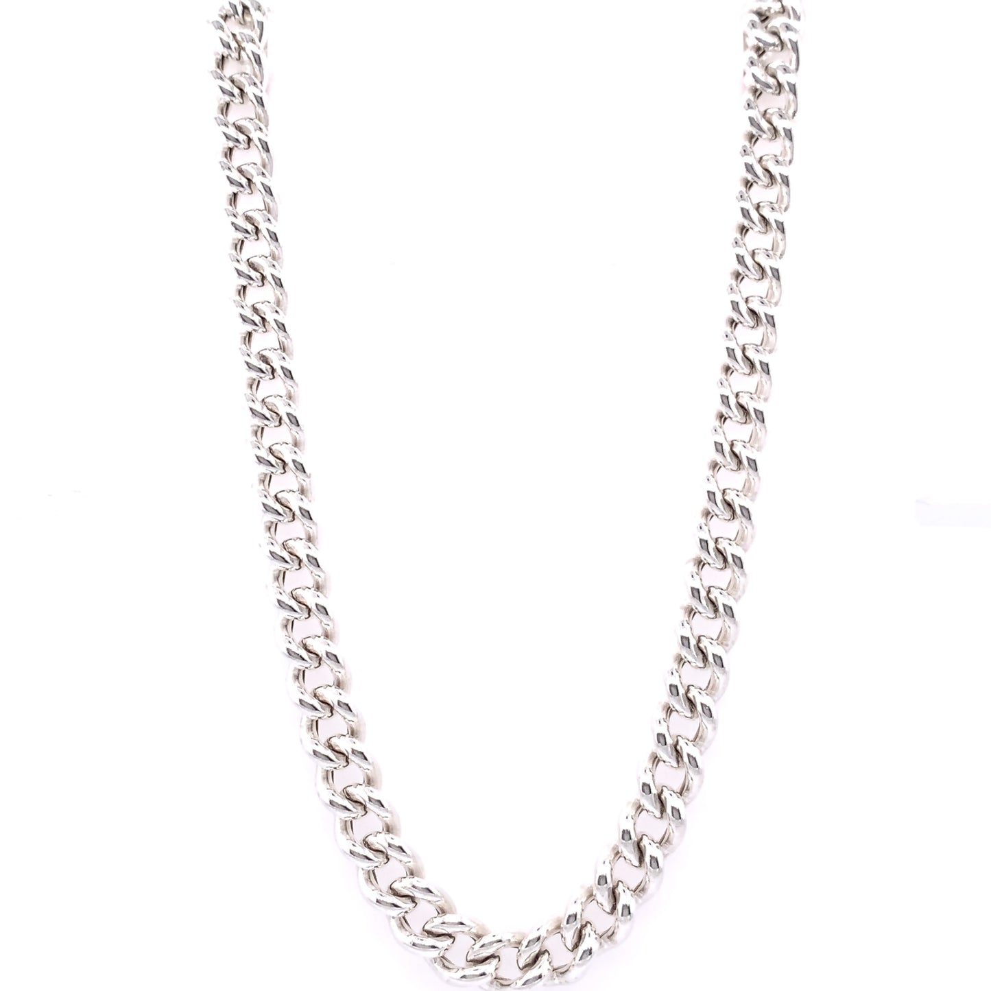 Sterling Silver 20 inch Chunky Open Curb Necklace