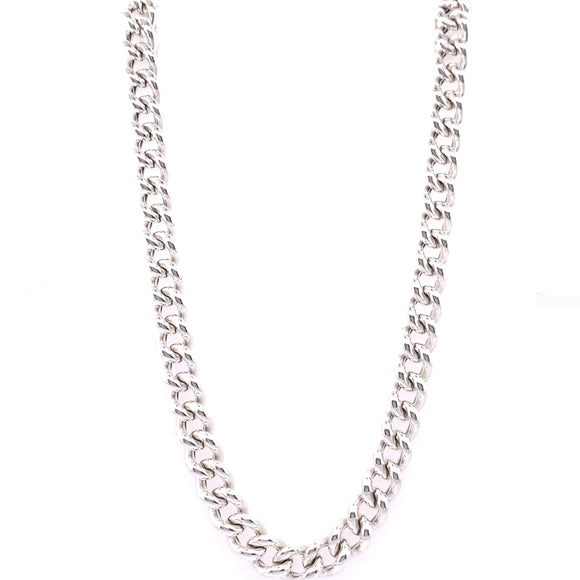 Sterling Silver 20 inch Chunky Open Curb Necklace