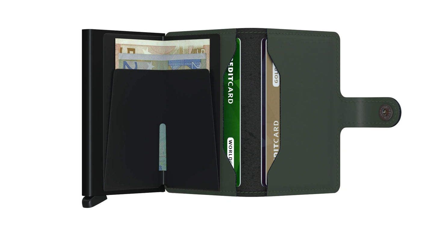 Secrid Miniwallet Matte Green Black Leather