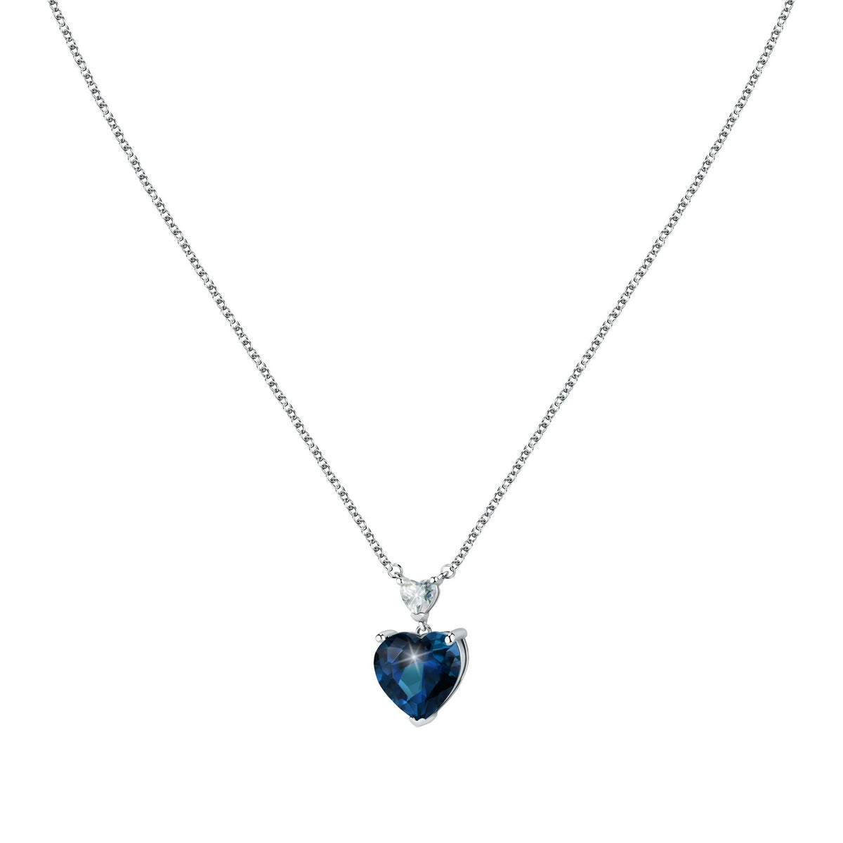 Chiara Ferragni Diamond Heart Pendant 1 Blue And 1 White Heart Stones J19AUV10