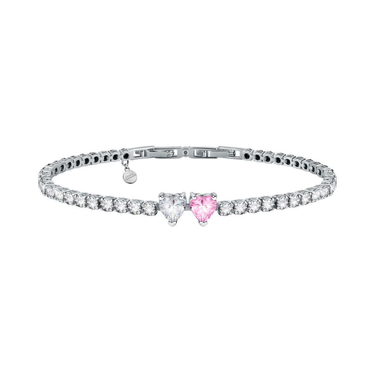 Chiara Ferragni Diamond Heart Tennis Bracelet 1 White And 1 Fairy Tale Heart Stones J19AUV12