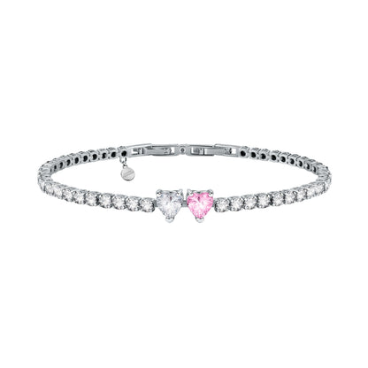 Chiara Ferragni Diamond Heart Tennis Bracelet 1 White And 1 Fairy Tale Heart Stones J19AUV12