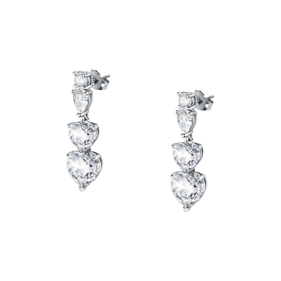 Chiara Ferragni Diamond Heart Earrings 3 White Heart Stones J19AUV27