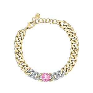 Chiara Ferragni Chain Bracelet Yg Small Chain With Pink Stone And White Crystals J19AUW26