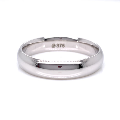 9ct White Gold Men's 5mm Heavy Court Wedding Ring