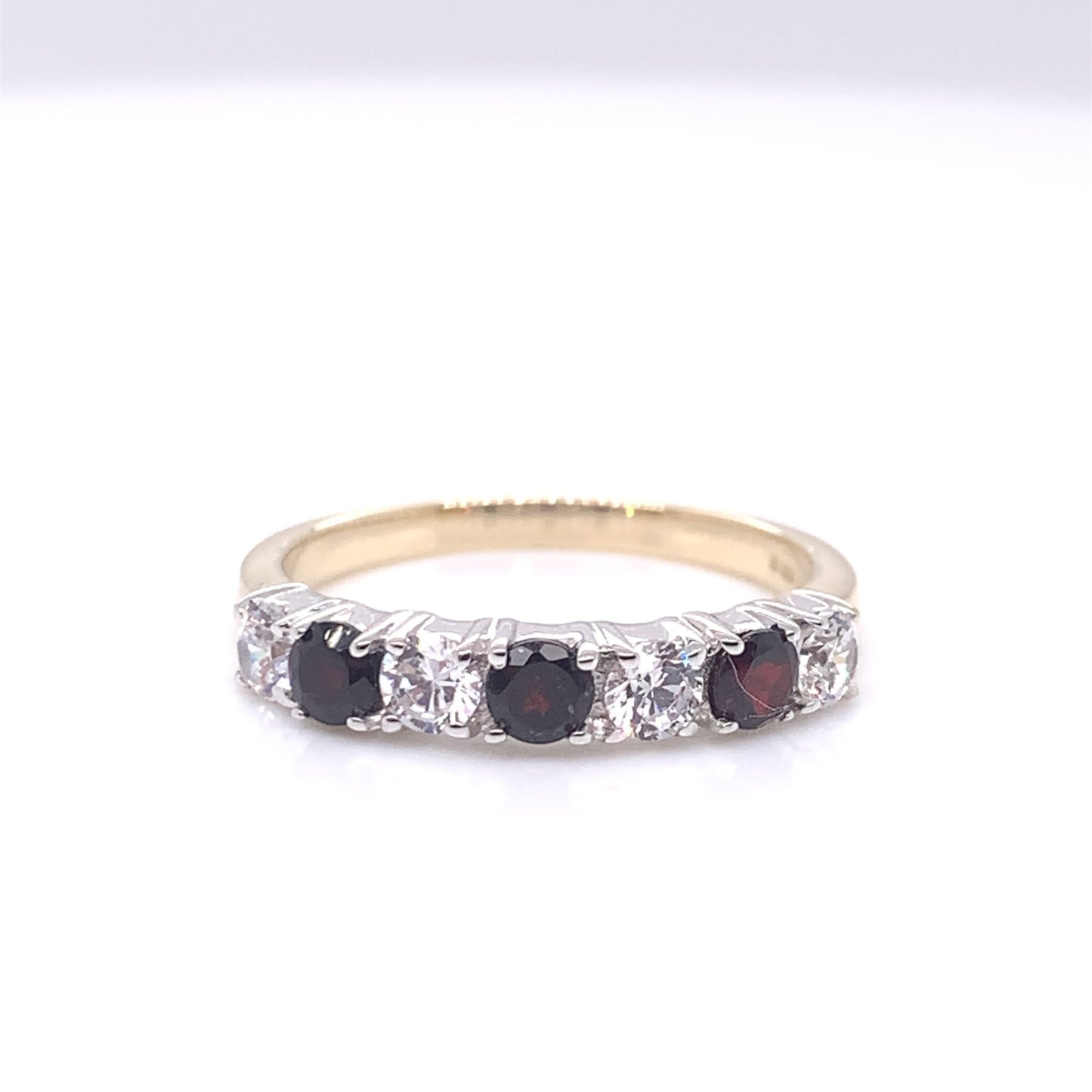 9ct Gold Garnet & CZ Eternity Ring GRX126