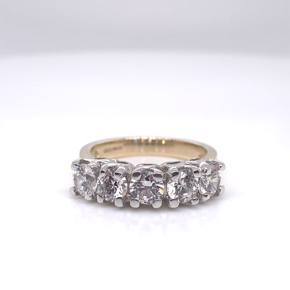 9ct Gold Five CZ Ring