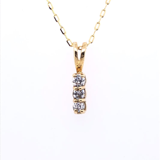 9ct Gold CZ Trilogy Pendant GPZ028