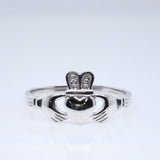 9ct White Gold Ladies Claddagh Ring