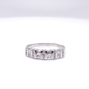 9ct White Gold CZ Baguette Eternity Ring