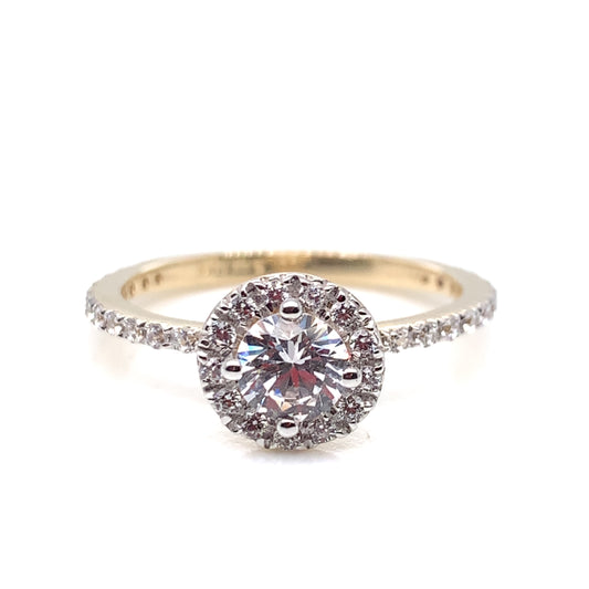 9ct Gold CZ Round Halo Ring