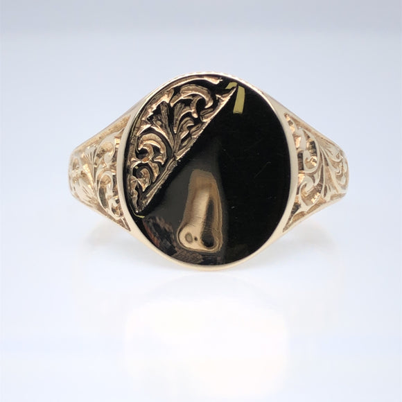 9ct Gold Gents Oval Signet Ring