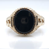 9ct Gold Gents Oval Onyx Ring