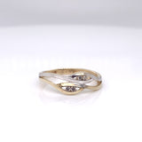 9ct Gold CZ Two-tone Wave Ring