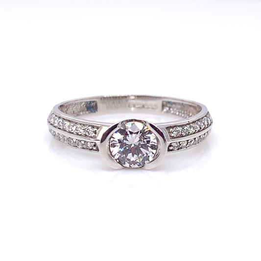 9ct White Gold CZ  Ring WRZ119