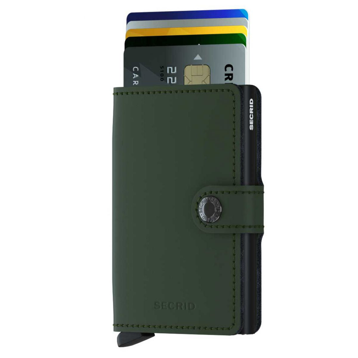 Secrid Miniwallet Matte Green Black Leather