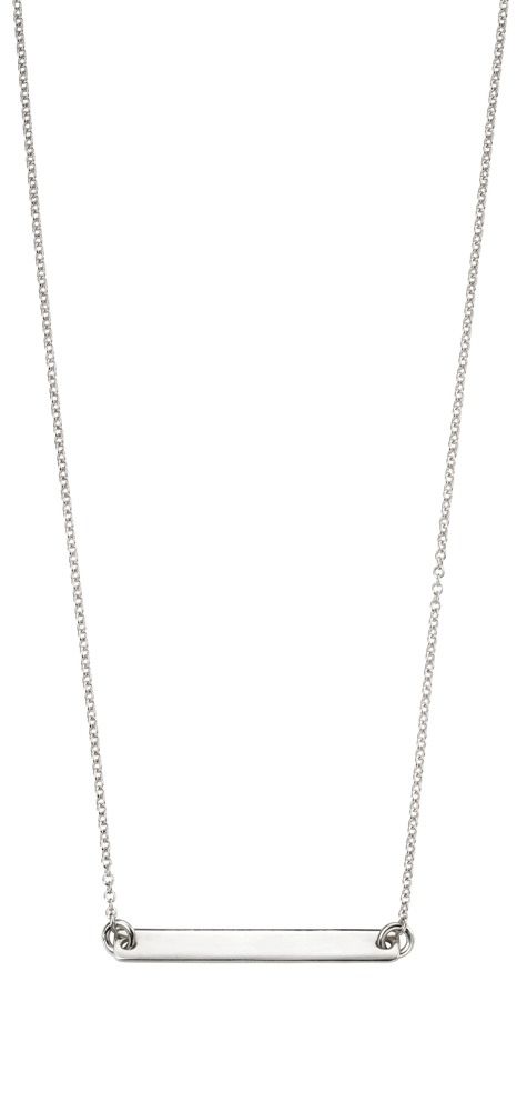 Sterling Silver Engravable ID Bar Necklace N4044