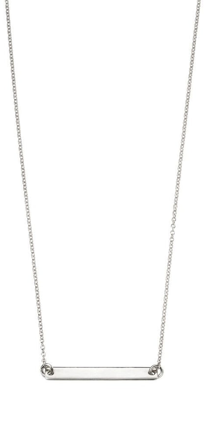 Sterling Silver Engravable ID Bar Necklace N4044